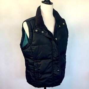 Jacob Down Feather Vest Sleeveless Outerwear Gilet Double Zipper Black Medium
